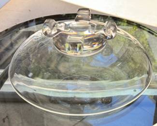 John Dreves Steuben Scroll Base Footed Bowl Signed 	2.75in H x 8.25in Diameter 		130002
