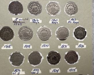 1886-1883 Union Shield Nickel Coin Book Set 16 Coins	7.75x6in		107085
