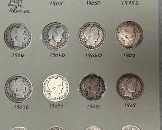 1905-1916 Barber Quarters Coin Book Set 36 Coins Partial Quarter Set	7.75x6in		107057
