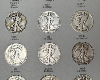1937-1947 Walking Liberty Silver Half-Dollar Coin Book Set Complete 31 Coins 	7.75x6in		107047
