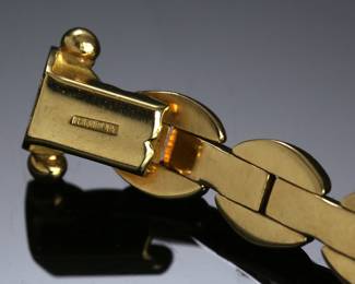 18kt Gold Italian Link Bracelet 18k Italy Size: 7in 	7in Long 7mm Wide 	17.30 grams 	626003
