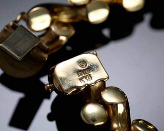 14kt Gold Italian San Marco Bracelet 14k Italy K14 7.75in	7.75in Long<BR>11mm Wide 	23.60 grams 	626002