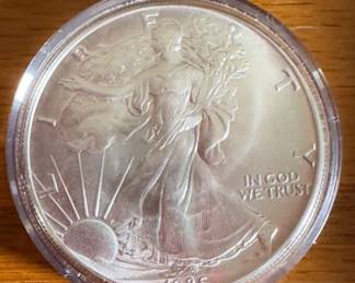 The Complete United States Silver Eagle Collection The Morgan Mint 32 1 Oz Fine Silver Coins USA 1 Dollar 	Case: 2.5x17x12in		107001
