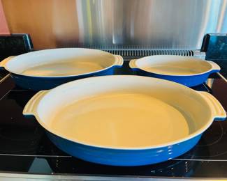 Set of 3 Le Creuset Ceramic Baking Dishes 	2.5x16x10.5 & 2x11.5x7		105008
