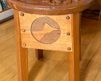 Artist Made Southwest Rustic Western Stool 	18in H x 14.25in Diameter 		104031
