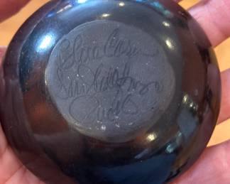  Blue Corn San Ildefonso Pueblo Black Ware Pottery Small Feather Plate Bowl Native American Pottery Crucita Calabaza 	1in H x 3.375in Diameter 		104004
