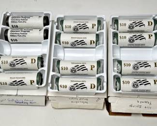 12 Rolls Uncirculated 2010-2011 American the Beautiful Quarters Grand Canyon Gettysburg Mount Hood Yosemite Yellowstone 	Box:1.25x4x6in		107065
