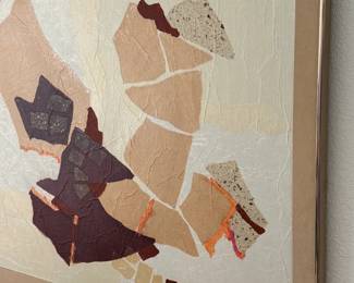 Tom Paar Rice Paper Collage Abstract Art Painting 	42x42in 		130013
