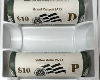 12 Rolls Uncirculated 2010-2011 American the Beautiful Quarters Grand Canyon Gettysburg Mount Hood Yosemite Yellowstone 	Box:1.25x4x6in		107065
