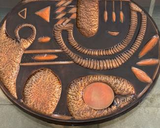 Robert Bob Guthrie Art Repousse Copper Art Wall Disc 	1in x 22in Diameter 		130008
