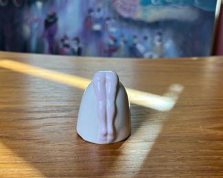 Mini McKee Style Bottoms Up Shot Glass Hand Painted	2in h x 1.75in Diameter 		110047
