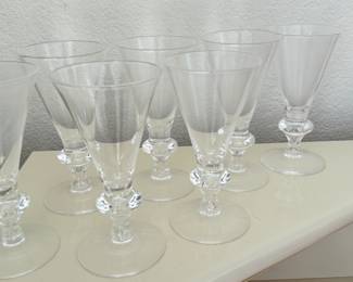 12pc Steuben 7737 Trumpet Water/Wine Glasses Goblet Set Teardrop 	7in H x 3.5in Diameter 		130018
