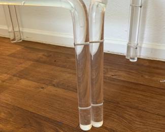 1970s Vintage Tubular Lucite & Glass Coffee Table&nbsp; Acrylic 	16x24x36in		130015
