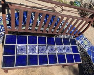 Handcrafted Talavera Tile Iron Bench 	35x36x15		105006
