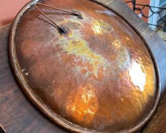 Artist Made Flame Painted Copper Bowl Decor 	2.5in H x 17in Diameter 		104041
