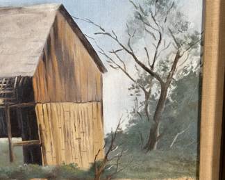 Original Art Curt Walters Country Barn Oil Painting  	Frame: 30.25x36in		107032
