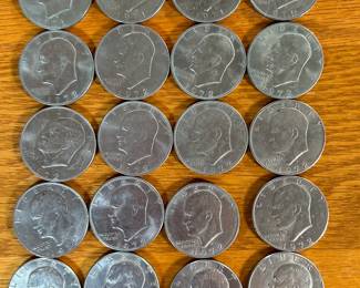 20 1971-1974 Eisenhower Dollars Coins 1971D 1972D 1974D	2x1.5in		107014
