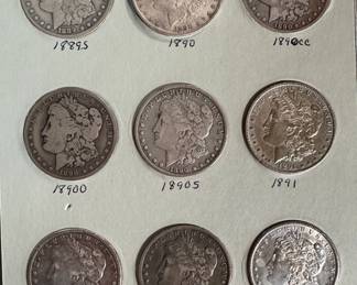 1884-1891 Morgan Silver Dollar Coin Book Set 26 Coins 	7.75x6in		107006