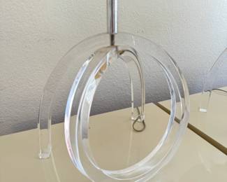 2pc Vintage Herb Ritts Astrolite Acrylic Pretzel Lamps Lucite Lighting PAIR	30in H x 16in Diameter 		130010
