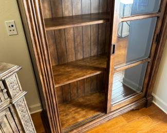 Ashley Furniture Rowley Creek Bookshelf Birch Stain Finish D534-60 Glass Door Lighted Bookcase 	76x47.5x18in		117004
