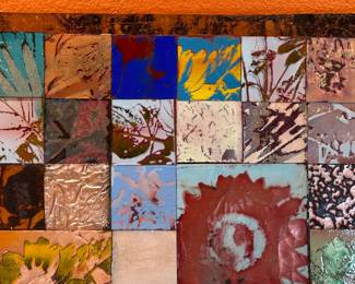 Zinargo Sweet Heart Vitreous Enamel Metal Tile Original Art&nbsp;	20x20x1.75in		104028
