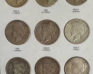 1921-1935 Peace Silver Dollar Book Complete Coin Set 25 Coins 	7.75x6in		107004