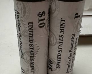 2 Rolls Uncirculated 2021 American the Beautiful Quarters Alabama Tuskegee Airmen National Historic Site	Box:1.25x4x6in		107075
