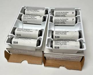 8 Rolls Uncirculated 2011 American the Beautiful Quarters Glacier Olympic Vicksburg Chickasaw	Box:1.25x4x6in		107066
