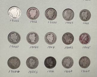 1892-1916 Barber Silver Dime Coin Book Set 73 Coins	7.75x6in		107082
