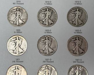 1916-1936 Walking Liberty Silver Half-Dollar Coin Book Set Complete 36 Coins 	7.75x6in		107048