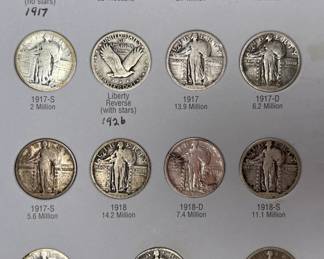 1916-1930 Standing Liberty Quarters Coin Book Set 38 Coins Partial Quarter Set	7.75x6in		107058
