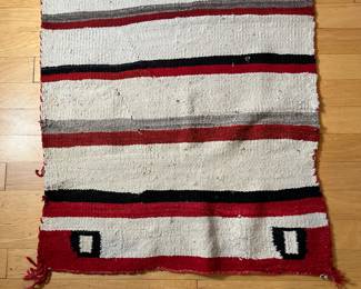 Circa 1900 Navajo Double Saddle Blanket Native American Weaving 	57x30.5in 		104018
