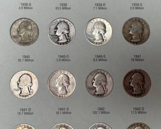 1932-1947 Washington Quarters Coin Book Set 44 Coins Complete Quarter Set	7.75x6in		107059
