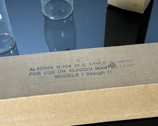 Lot of 2 ALADDIN Lamp Chimney N-104 For Models 1 thru 11 Mantle Lamps NOS NEW OLD STOCK	box: 13x3x3in	1lbs 1 oz	970063
