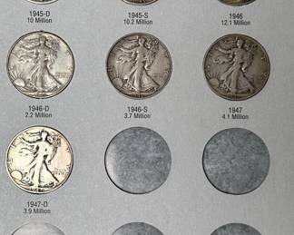 1937-1947 Walking Liberty Silver Half-Dollar Coin Book Set Complete 31 Coins 	7.75x6in		107047
