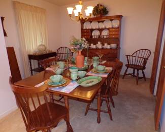 Table and Chairs and Hutch are Heywood Wakefield