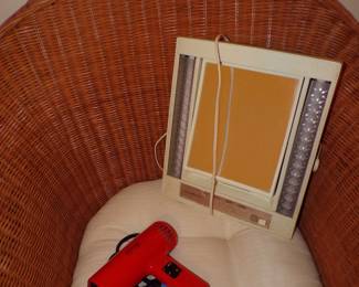 Mid-Century 1960's Working Lighted Makeup Mirror and Hair Dryer