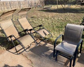 patio  glider chair and loungers