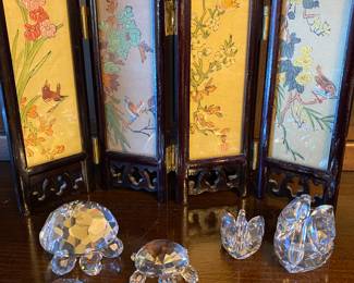 Swarovski Crystal Animals and small Asian Screen