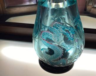 Crystal Vase with Dragon