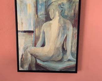 Seated nude by A. Sogno, print of original acrylic on canvas