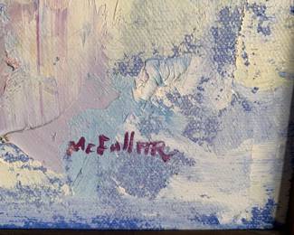 Floral oil painting on canvas, signed and framed