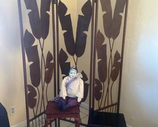 Hollywood Regency banana leaf room divider