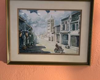 Vtg watercolor, signed and numbered.