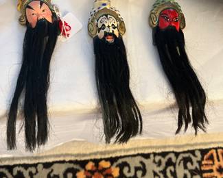 Vtg mini Chinese clay opera facial masks 
