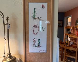 Calligraphy watercolor, signed