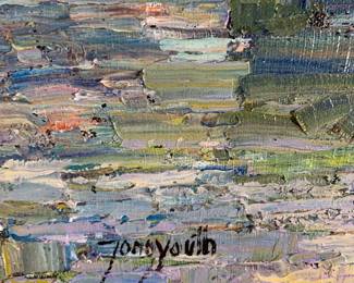 Oil on Canvas, framed, canal scene