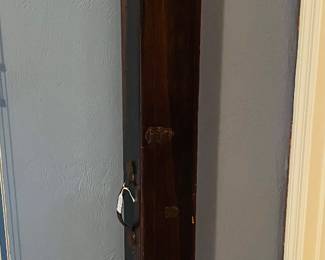 Projector screen w wooden box by Crystal Movie Screens Corp. 