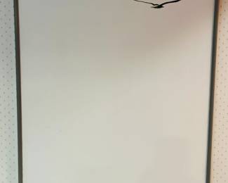 Signed by Artist, Single Bird on White Background