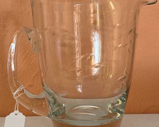 Vintage Etched Crystal Pitcher